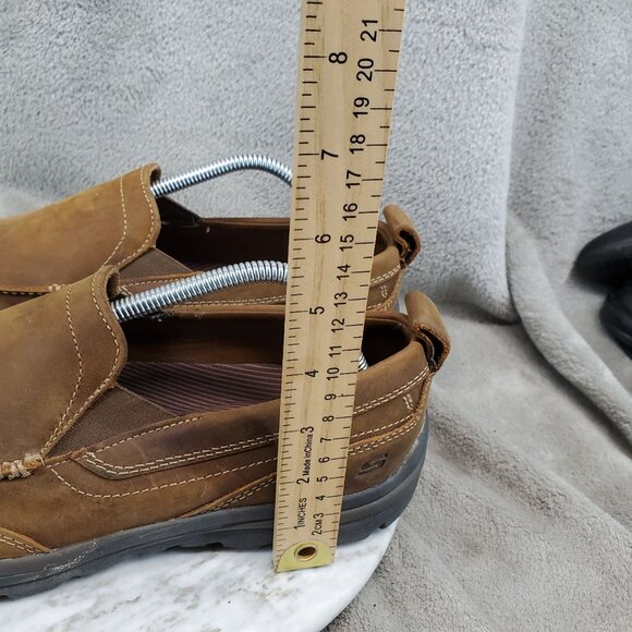 Skechers Shoes Mens Size 9.5 Superior Gains Relaxed Fit Brown Leather Loafers - Picture 4 of 9